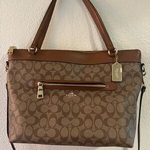 Coach Tan and Brown Signature Tote